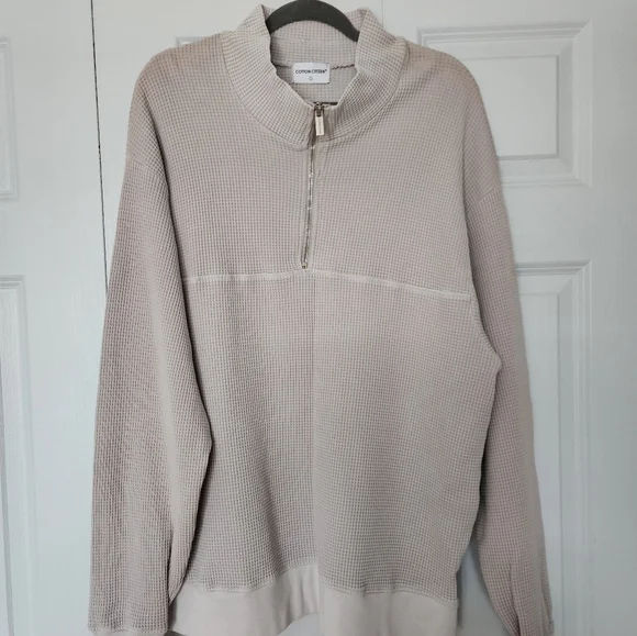 Cotton Citizen New waffle knit cotton sweater. Turtleneck.  Half-zip closure. - Picture 8 of 11